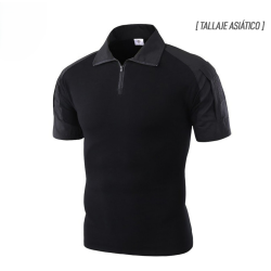 Polera tactica manga corta negra